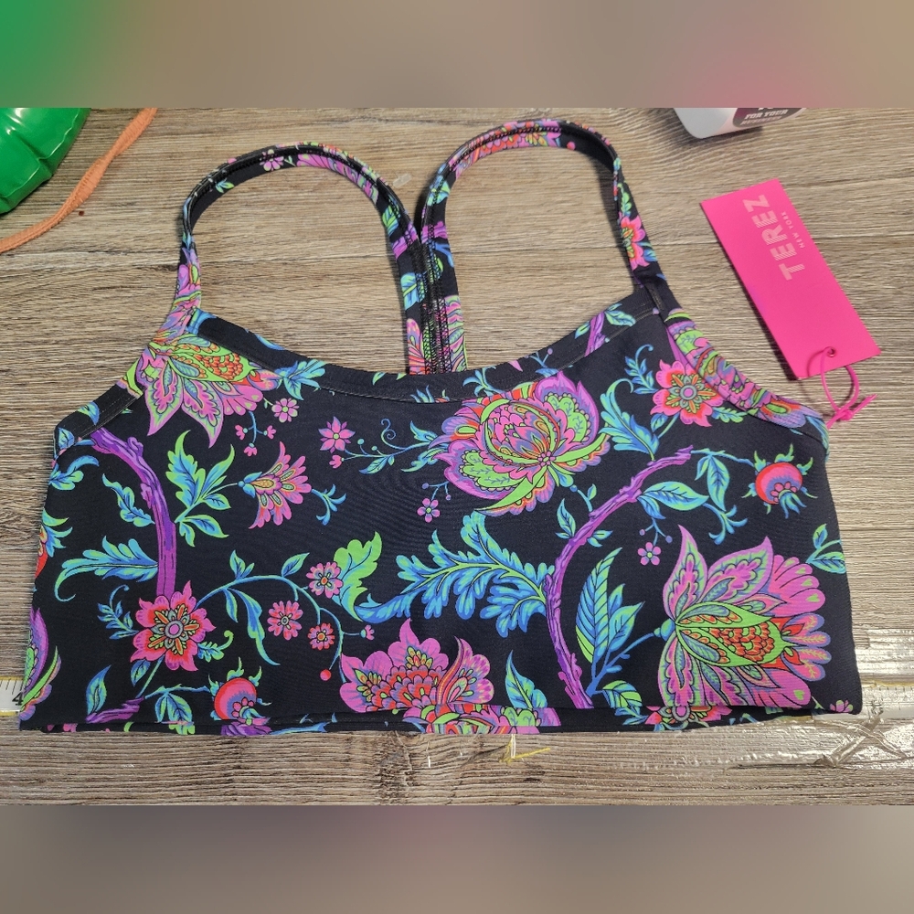 Terez NWT Floral Sports Bra Size Medium